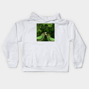 Green Catbird (text) Kids Hoodie